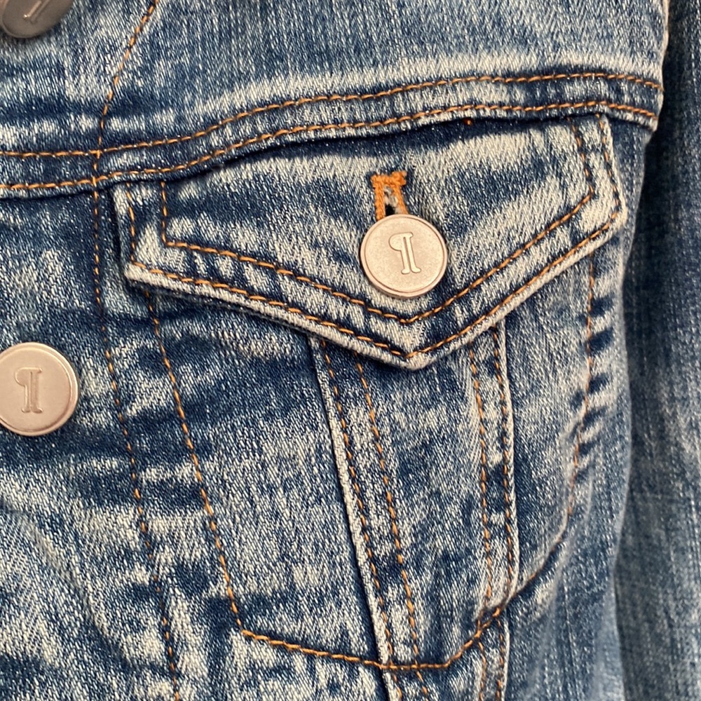 Anthropologie Pilcro Letterpress Crop Denim Classic Jean Jacket XS Extra Small - Picture 4 of 7